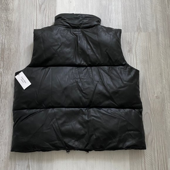 💖MEGA SALE💖Calvin Klein Men CJCV7008 Polyester Zip Puffer Black Sleeveless - Picture 3 of 12